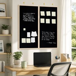 Bulletin Board Folding Square Black 80x80cm Pine Wood Office Memo