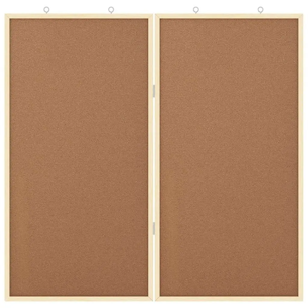Folding Bulletin Board Solid Pine Wood 80x80cm Brown
