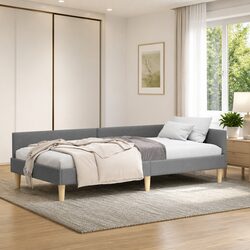 L-Shaped Fabric Corner Bed Frame for Modern Bedrooms