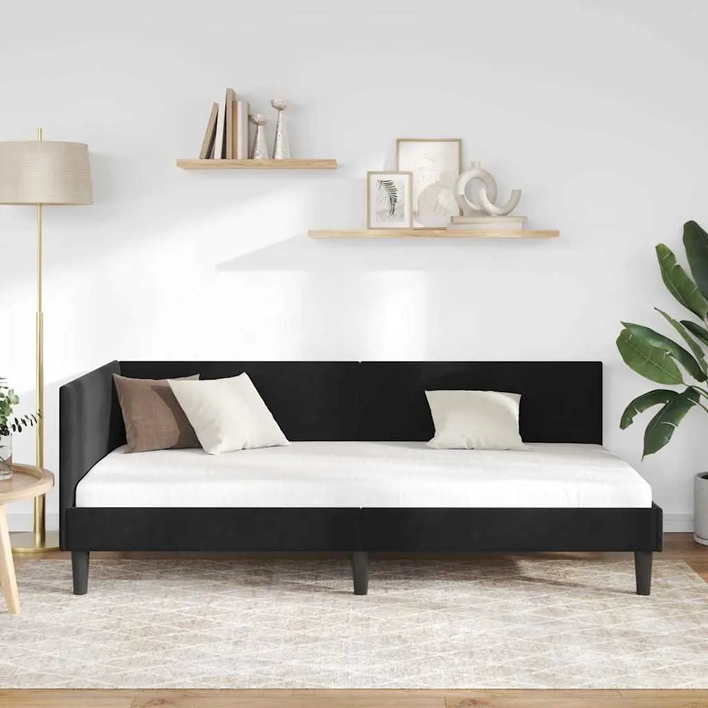 Black Corner Bed Frame Sofa 90cm x 190cm