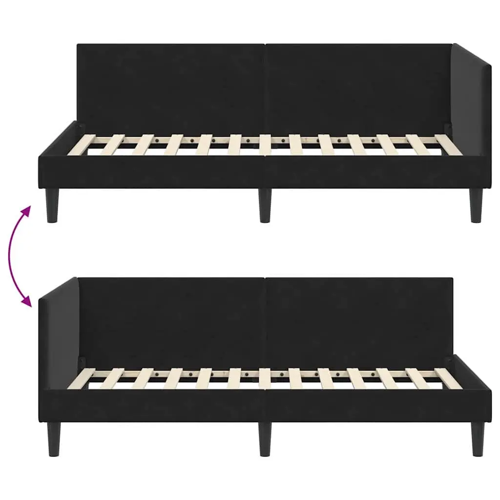 Black Corner Bed Frame Sofa 90cm x 190cm