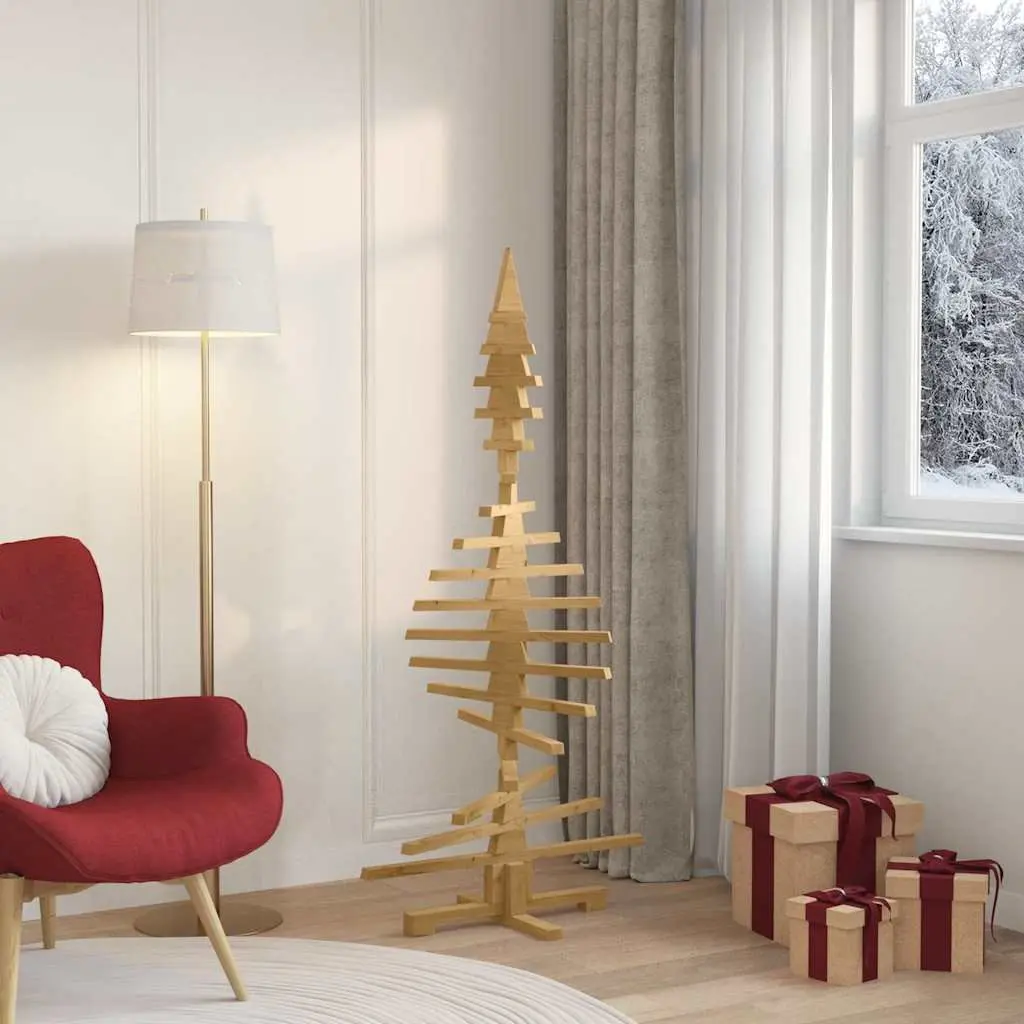 Wooden Christmas Tree 150cm Brown Adjustable