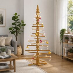180cm Wooden Christmas Tree with Adjustable Branches