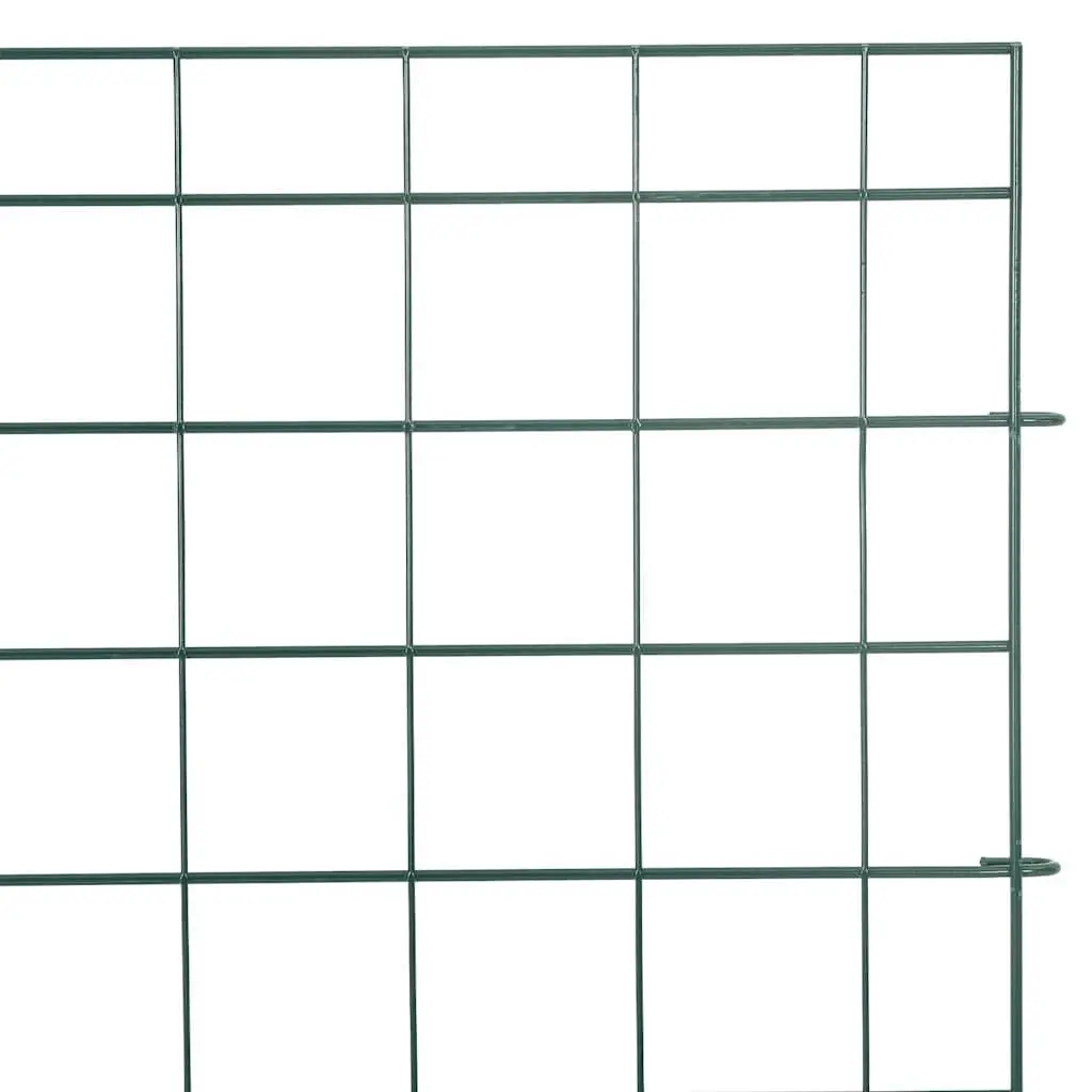 5-Panel Green Steel Pond Fence Set 100 x 50 cm