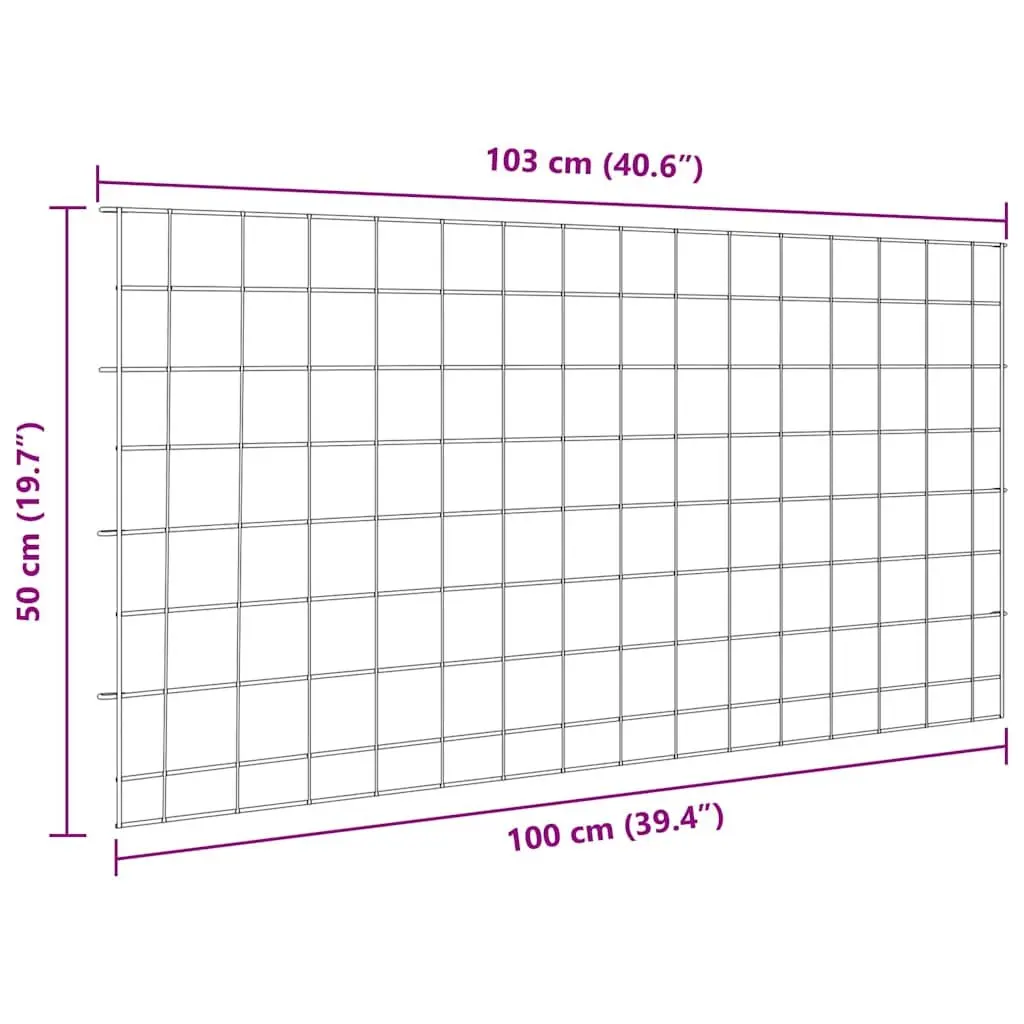5-Panel Green Steel Pond Fence Set 100 x 50 cm