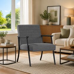 Stylish Grey Fabric Armchair for Modern Spaces