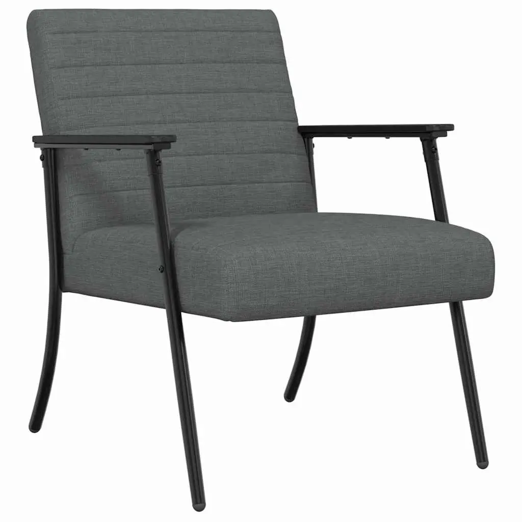 Modern Armchair Grey Fabric Lounge Chair Living Room Bedroom Seating Furniture