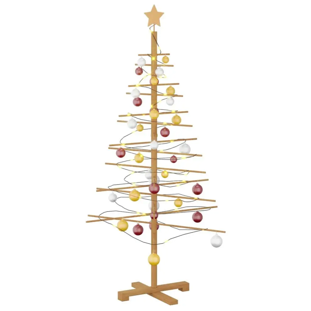 150cm Wooden Christmas Tree with Stand in Brown