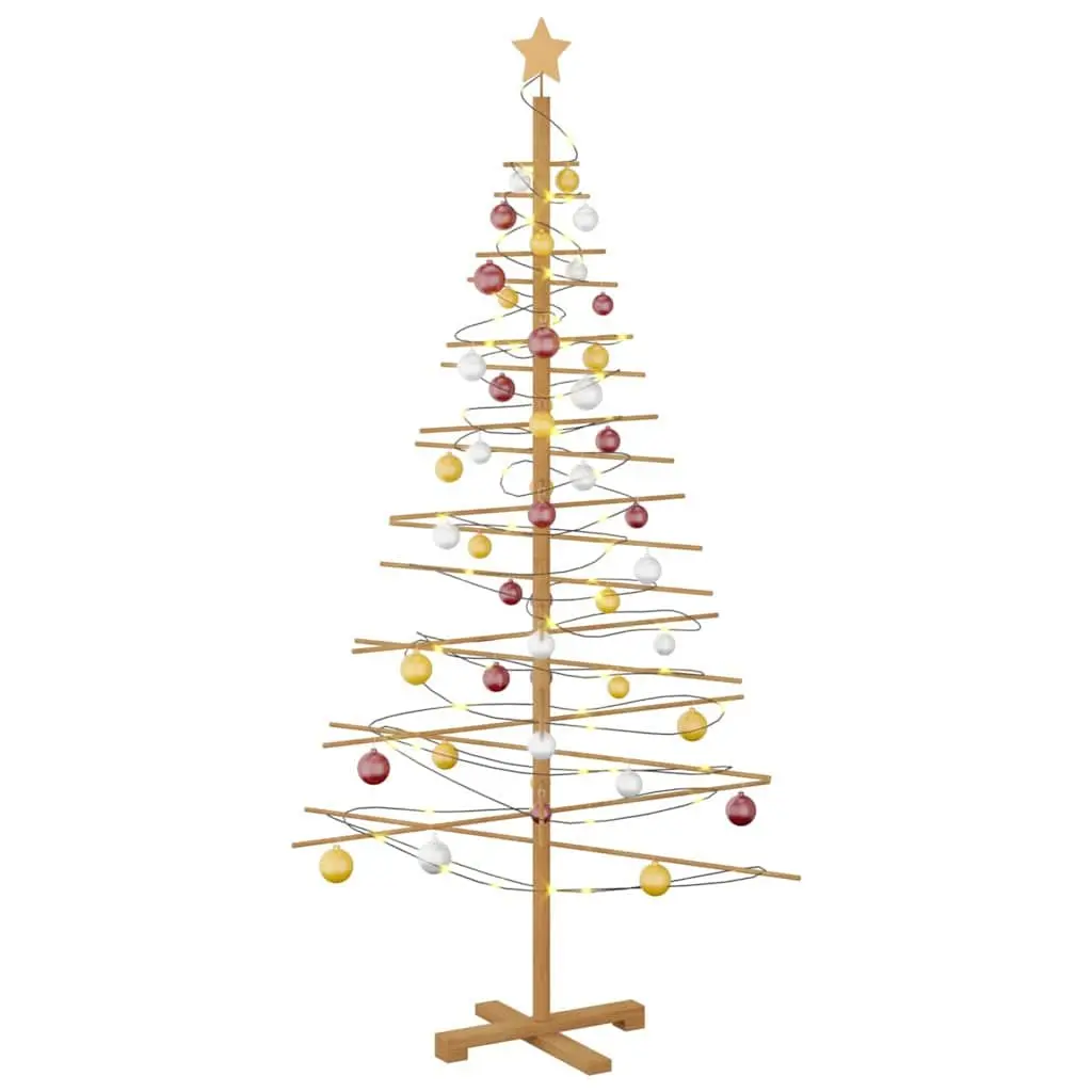 Wooden Christmas Tree Bamboo 180cm Brown Seasonal Decoration