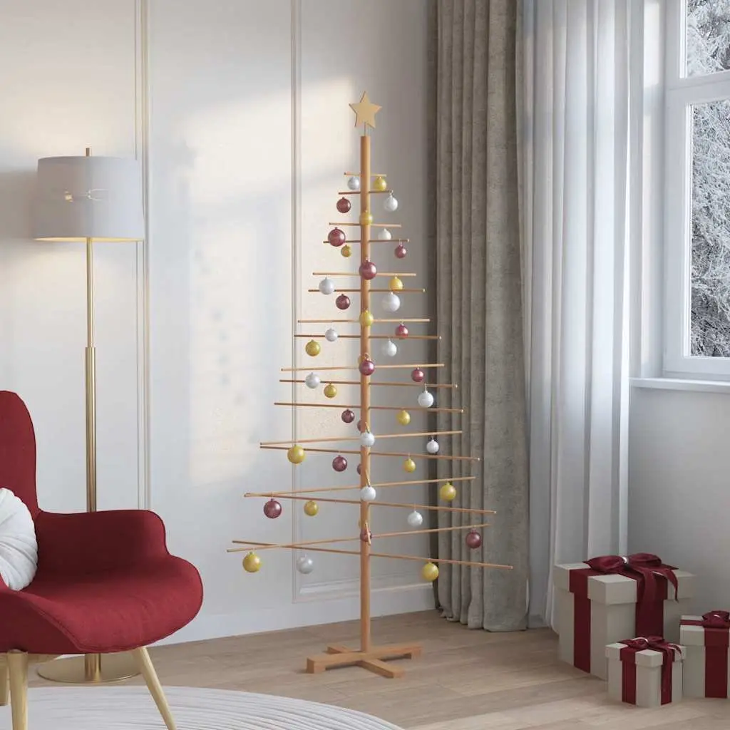 Wooden Christmas Tree Bamboo 180cm Brown Seasonal Decoration
