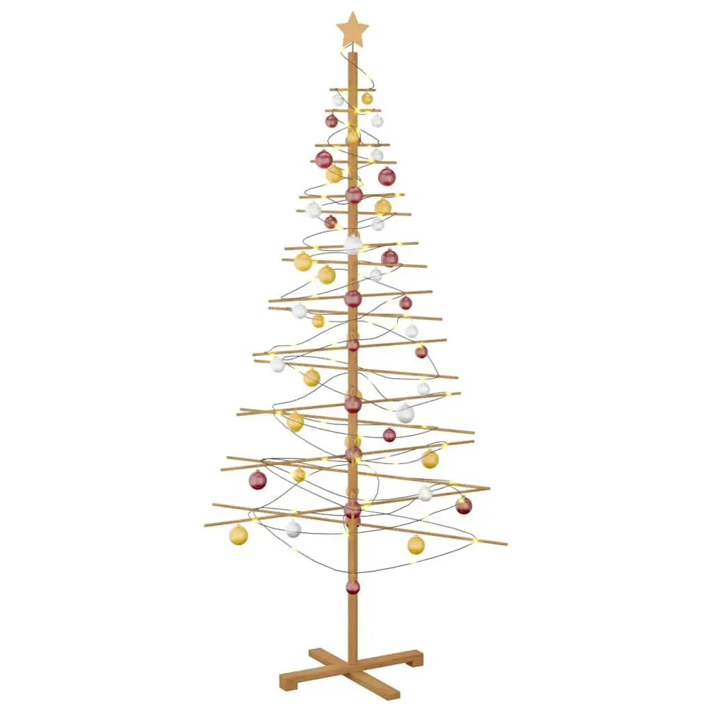 Wooden Christmas Tree 210cm Brown Bamboo Decor