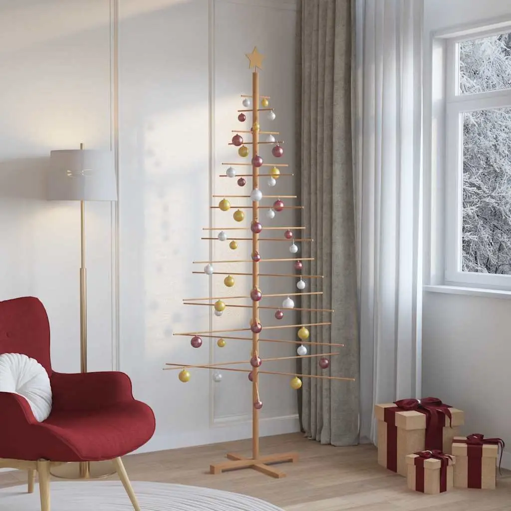 Wooden Christmas Tree 210cm Brown Bamboo Decor