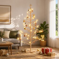 Sturdy 180cm Wooden Christmas Tree with Stand