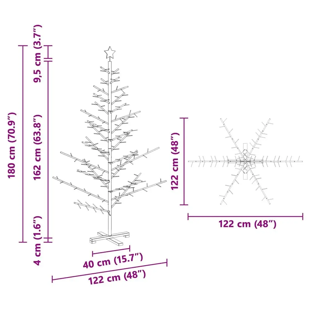 180cm Wooden Christmas Tree with Stand