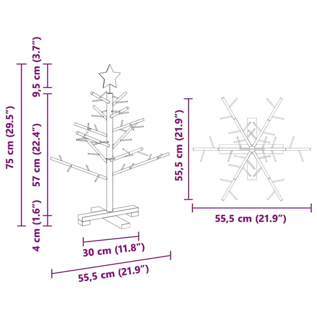 75cm Brown Wooden Christmas Tree with Stand