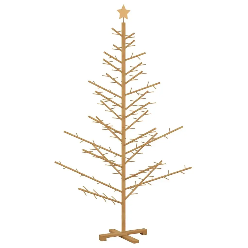 180cm Wooden Christmas Tree with Stand in Brown