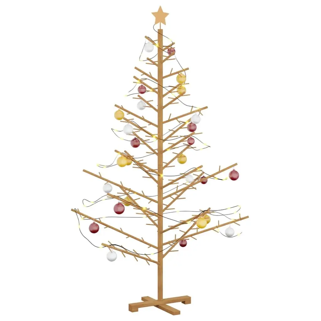 180cm Wooden Christmas Tree with Stand in Brown