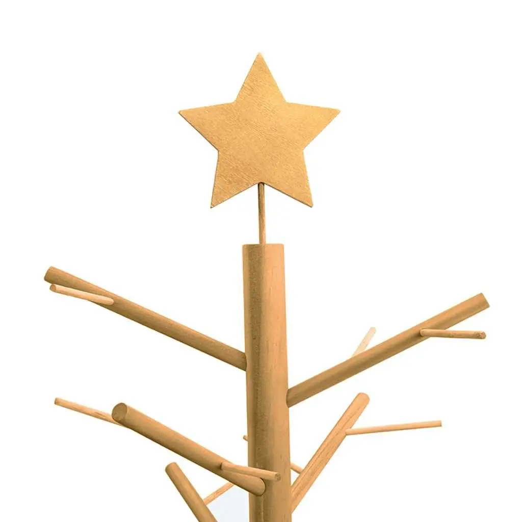 180cm Wooden Christmas Tree with Stand in Brown