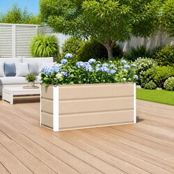 Ivory Steel Planter 100x40x45cm for Stylish Spaces