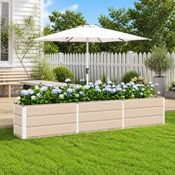 Ivory Steel Planter 240 x 40 x 45 cm for Garden & Patio
