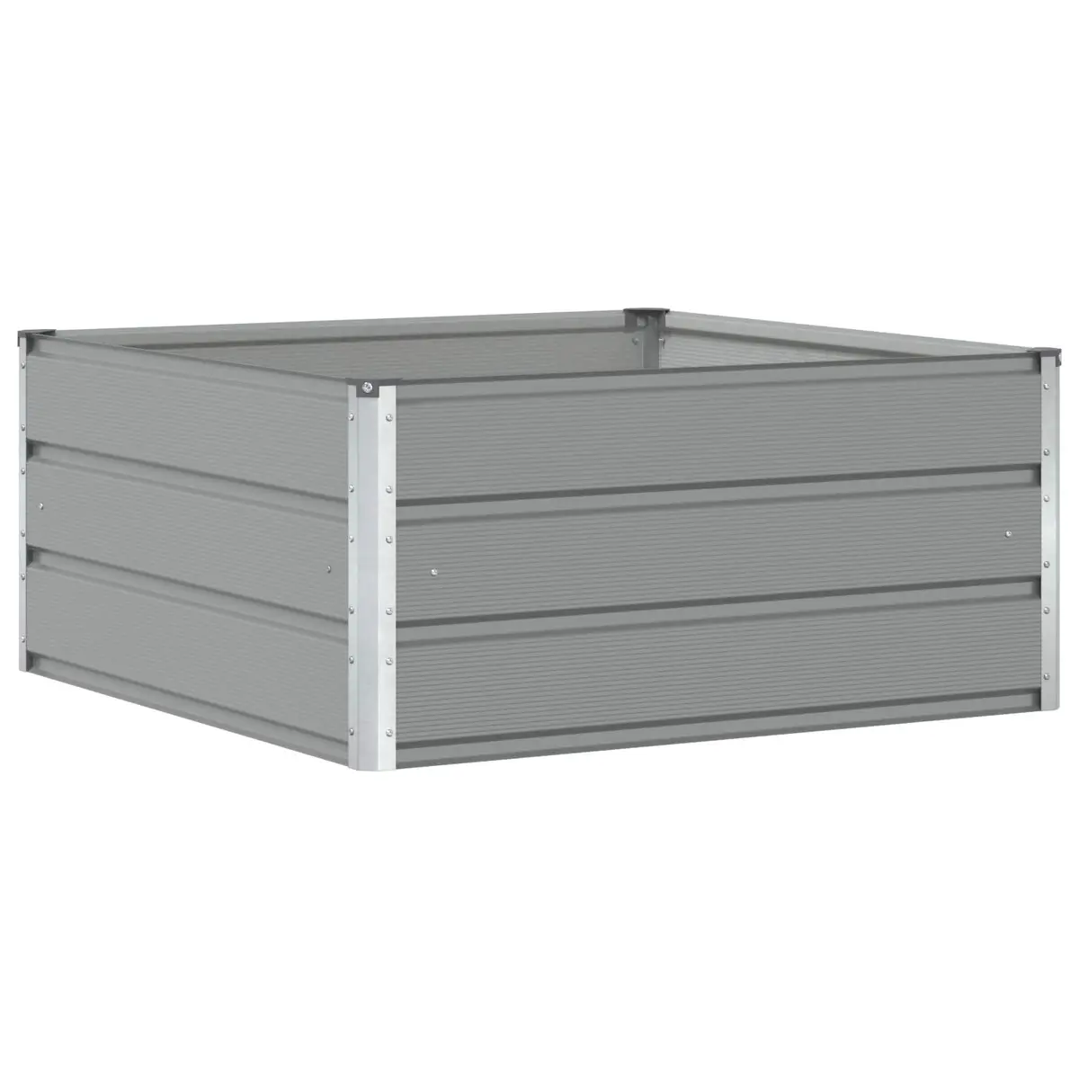 Steel Planter Light Grey 100 x 100 x 45 cm Modern Outdoor Decorative Plant Pot Minimalist