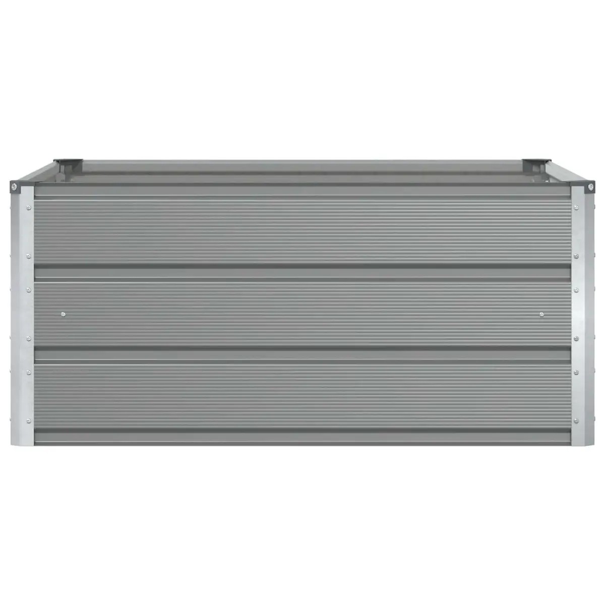 Steel Planter Light Grey 100 x 100 x 45 cm Modern Outdoor Decorative Plant Pot Minimalist