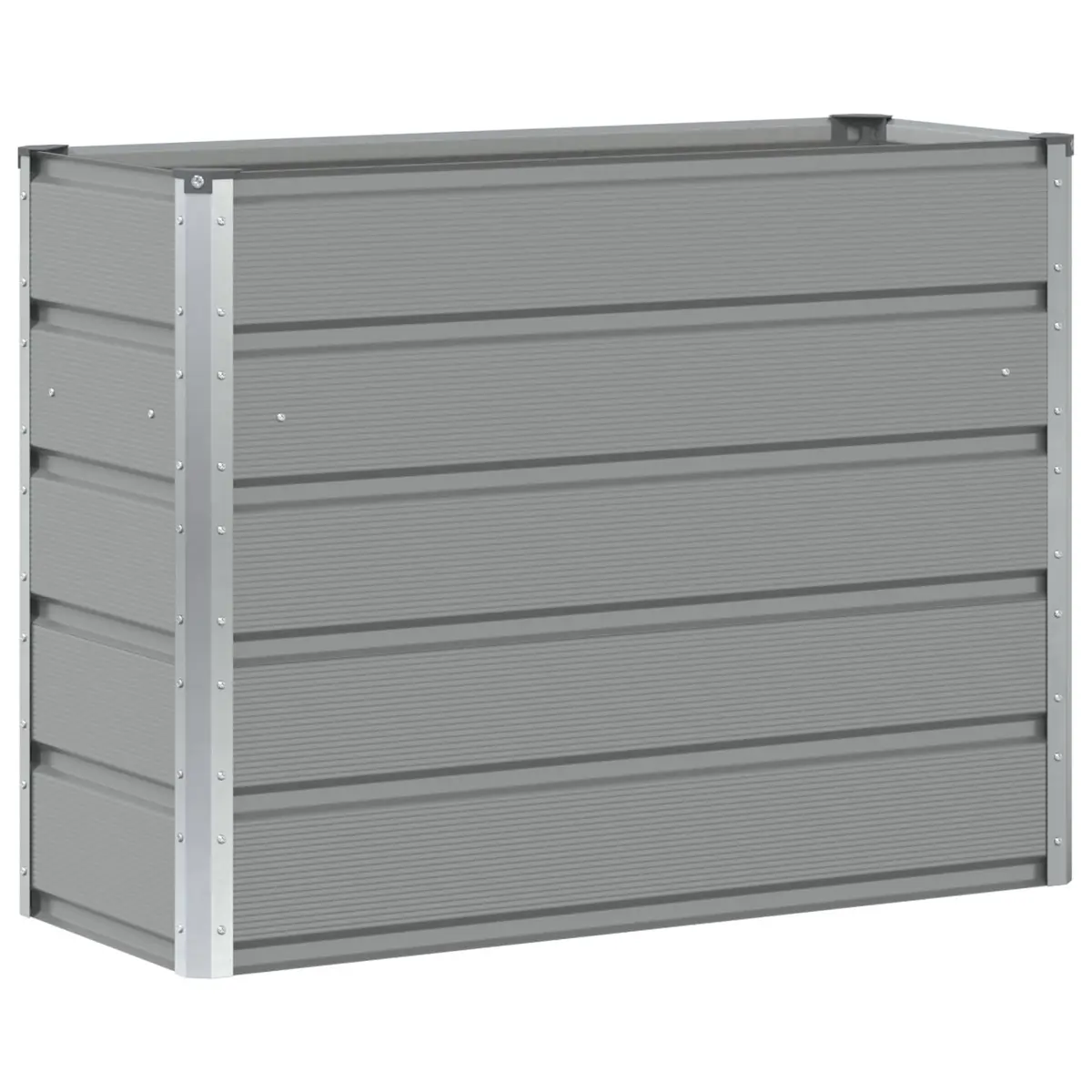 Light Grey Steel Planter 100 x 40 x 75 cm for Indoors and Outdoors