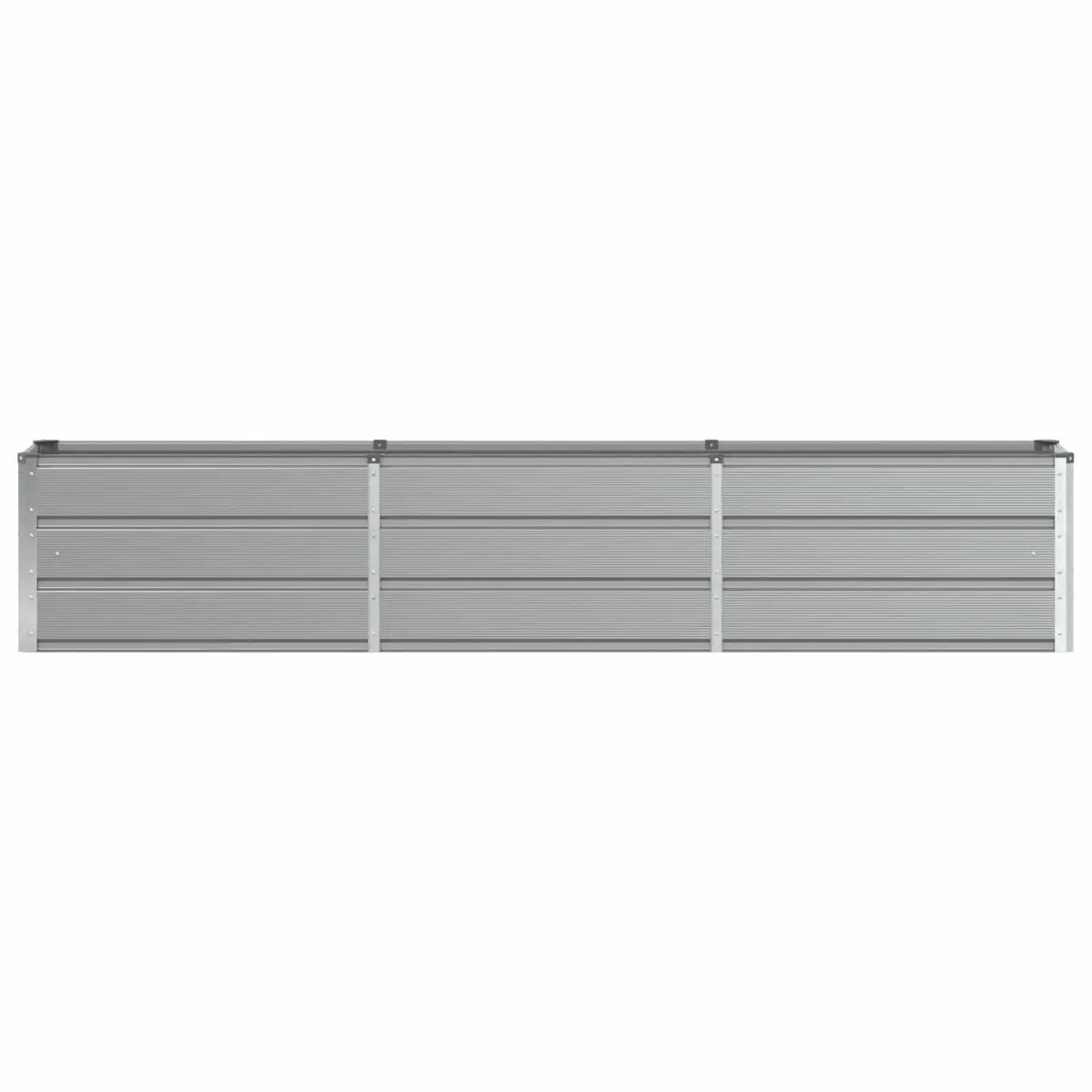 Steel Garden Planter Light Grey 240x40x45cm Indoor Outdoor Patio Flower Pot