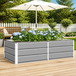 Modern Light Grey Steel Planter for Gardens and Indoors