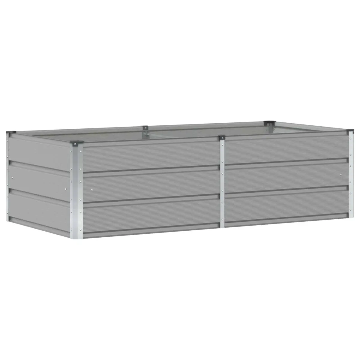 Planter Steel Light Grey 160 x 80 x 45 cm Modern Garden Outdoor Indoor Container