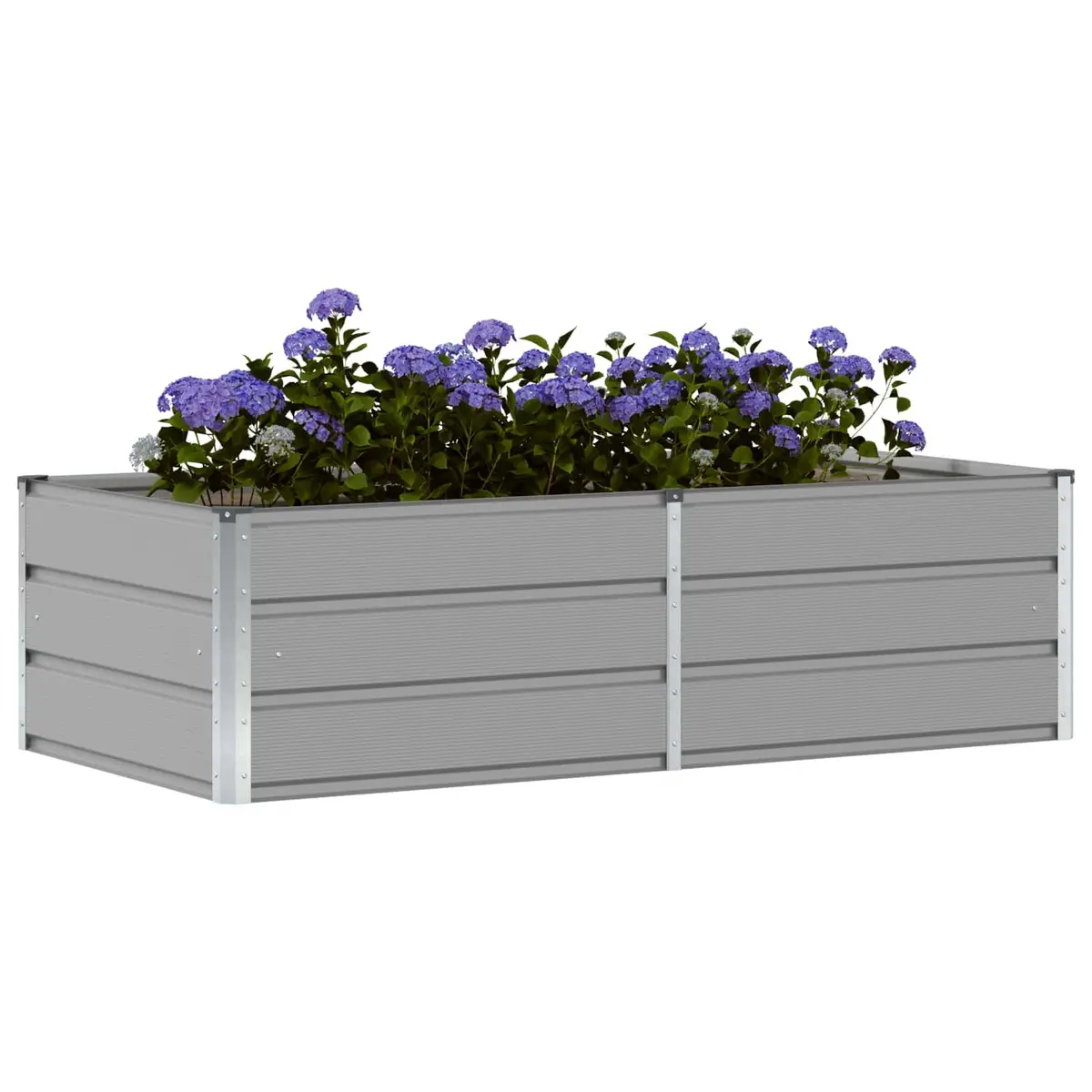 Planter Steel Light Grey 160 x 80 x 45 cm Modern Garden Outdoor Indoor Container
