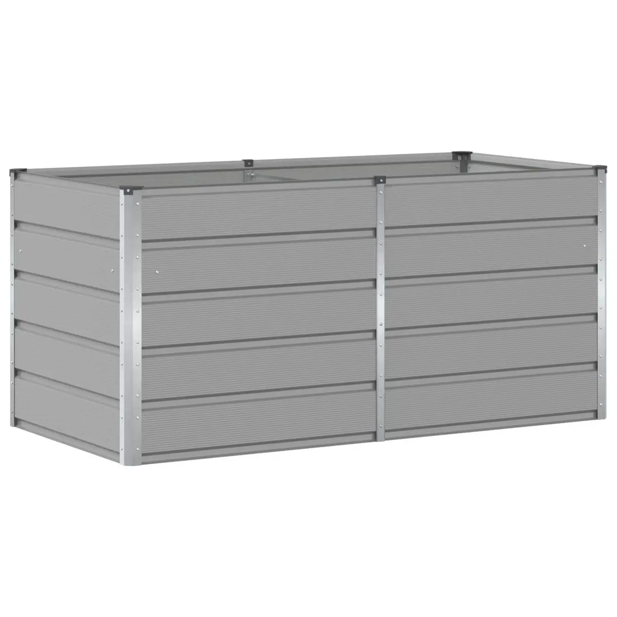 Planter Steel Light Grey 160 x 80 x 75 cm Modern Indoor Outdoor Garden Terrace