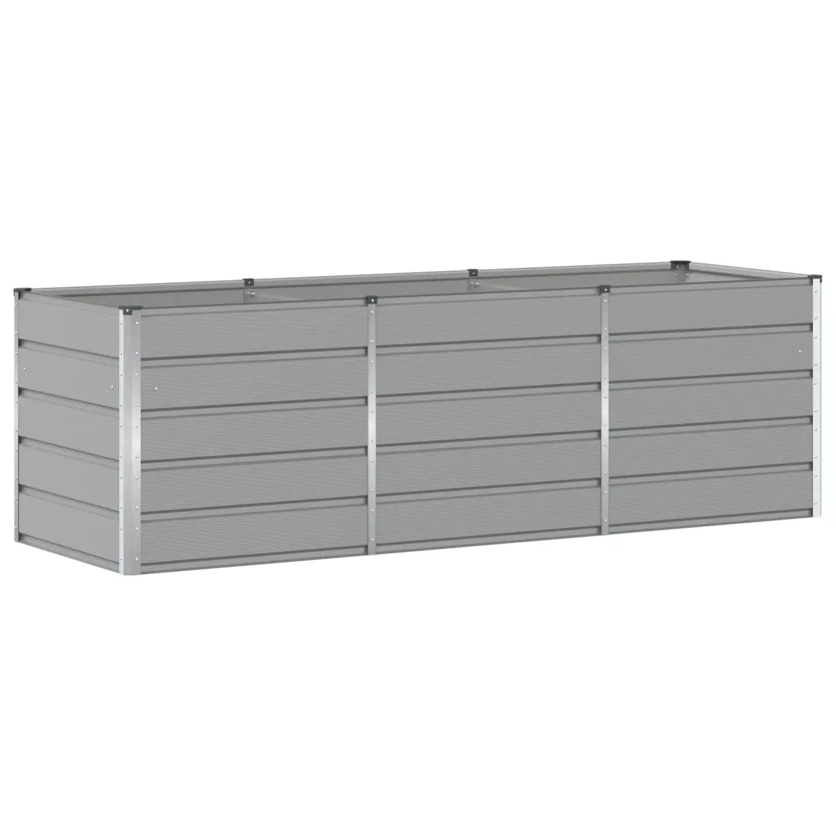 Steel Planter 240x80x75cm Light Grey Garden Outdoor Indoor Pot Container