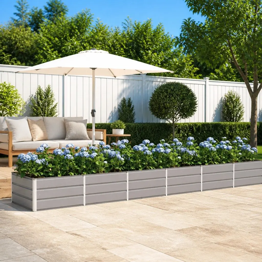 Light Grey Modern Planter 480x80x45cm for Gardens