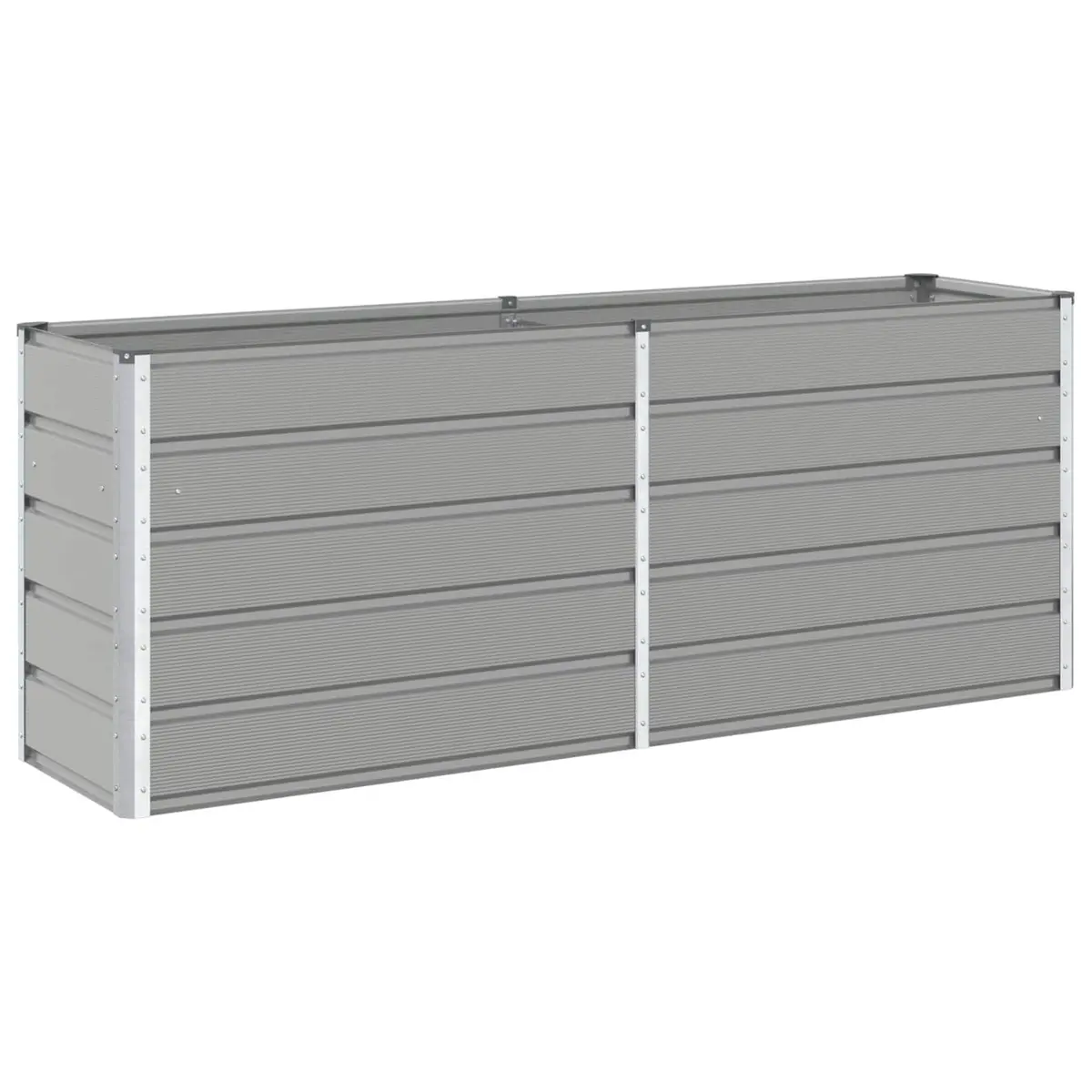 Steel Planter Galvanised Light Grey 195cm x 50cm x 75cm