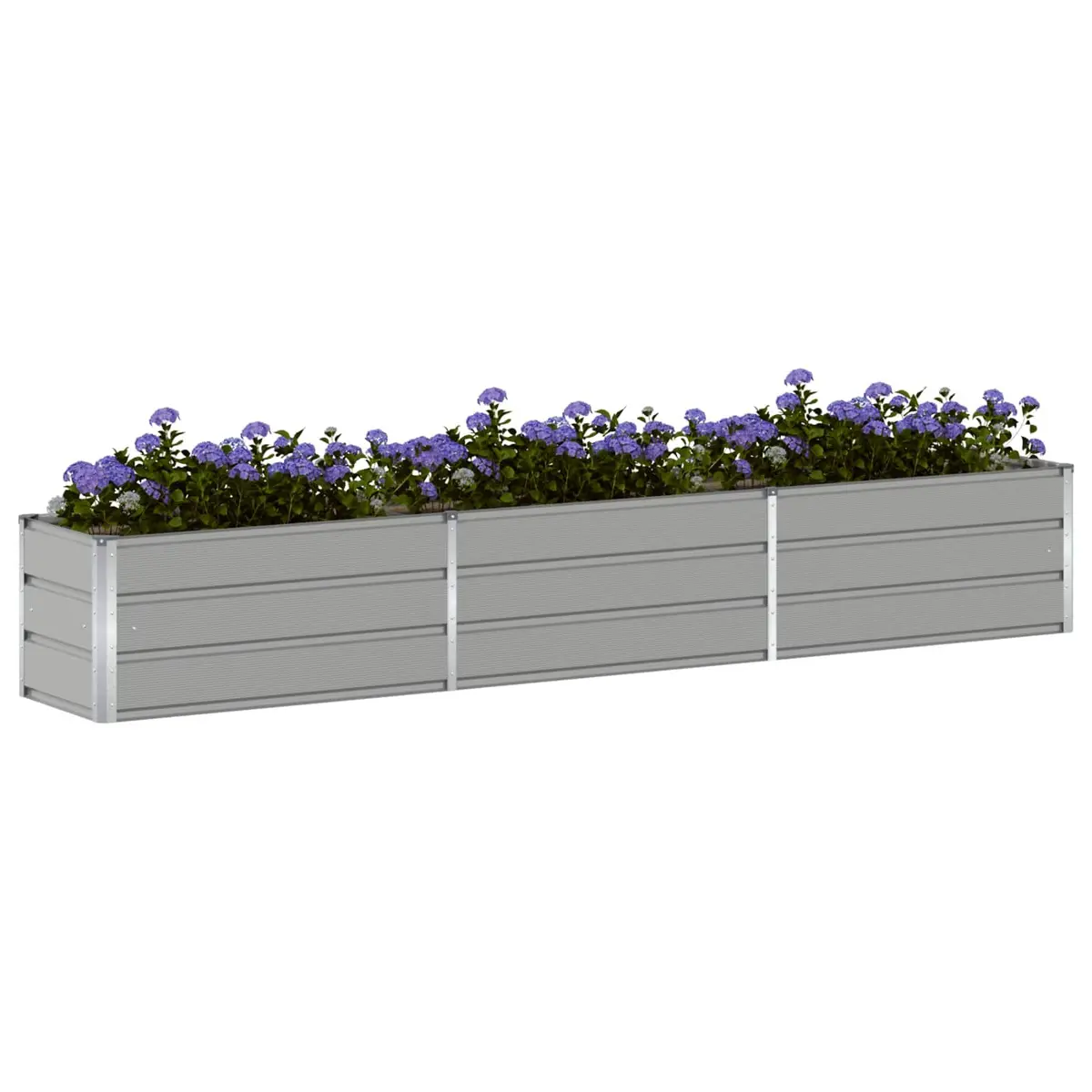 Galvanised Steel Planter Light Grey 290 x 50 x 45 cm