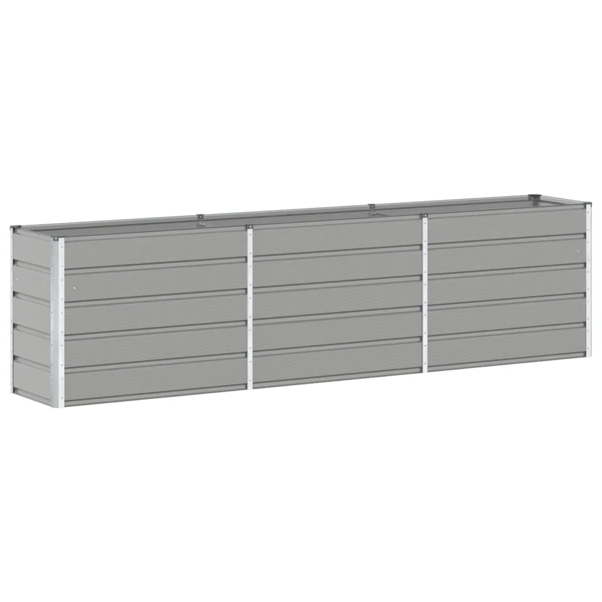 Light Grey Galvanised Steel Planter for Outdoor Spaces
