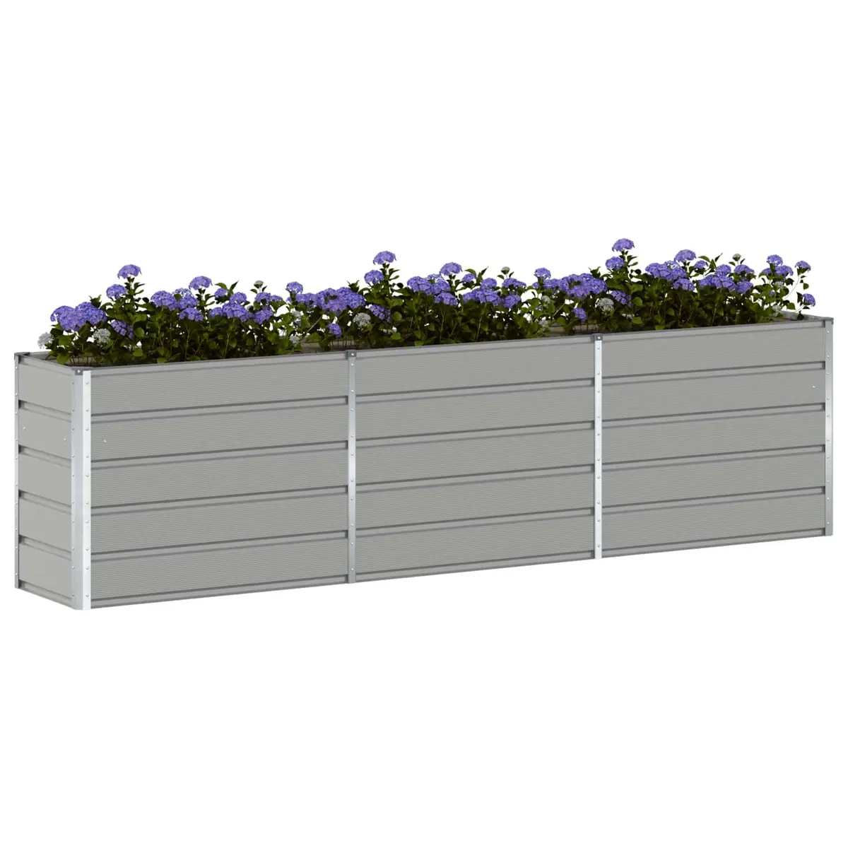 Light Grey Galvanised Steel Planter for Outdoor Spaces