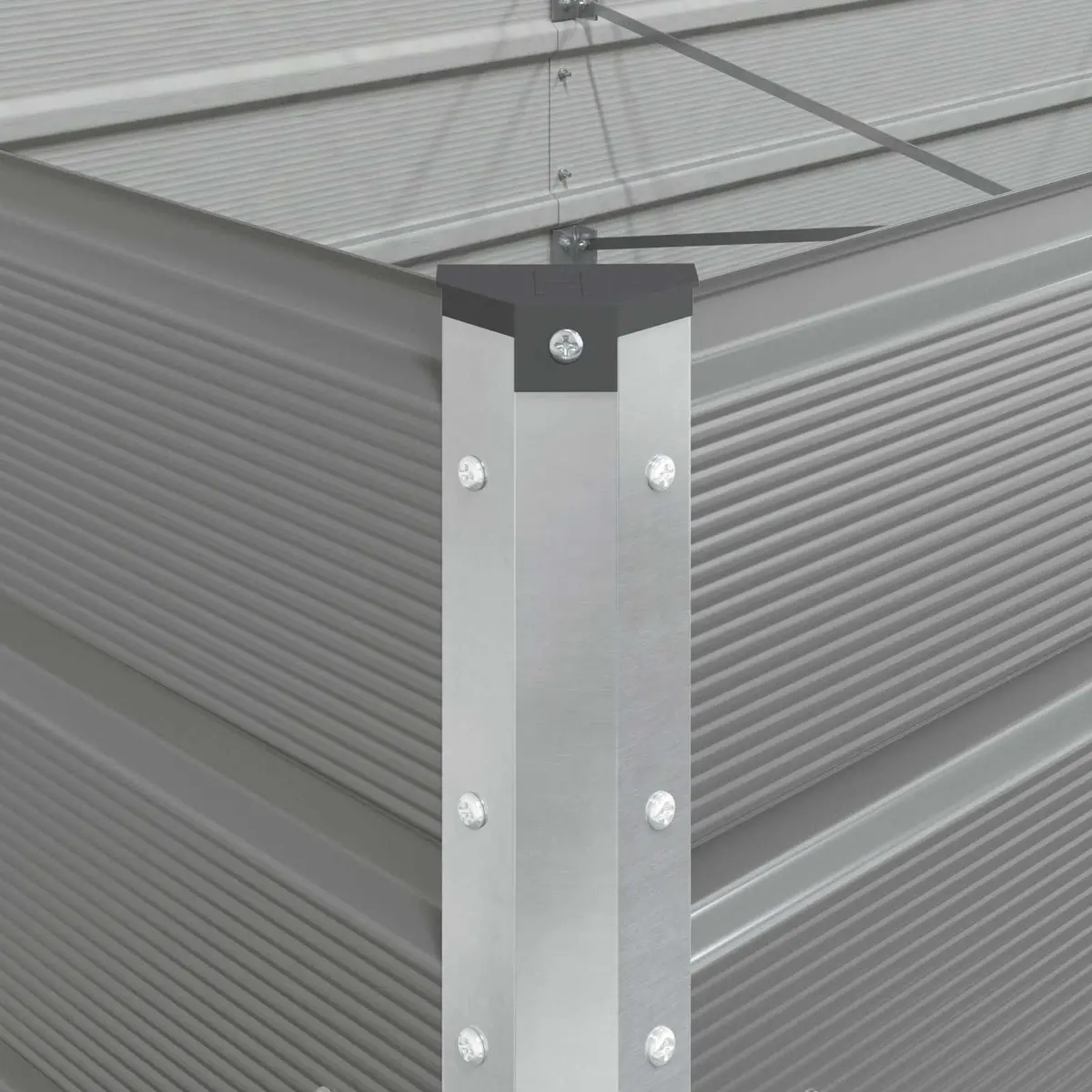 Steel Planter Galvanised 290 x 100 x 75 cm Light Grey
