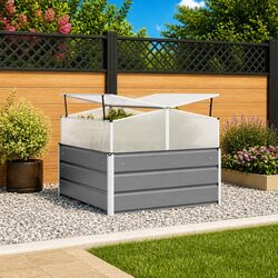 Light Grey Steel Planter for Large Outdoor Spaces