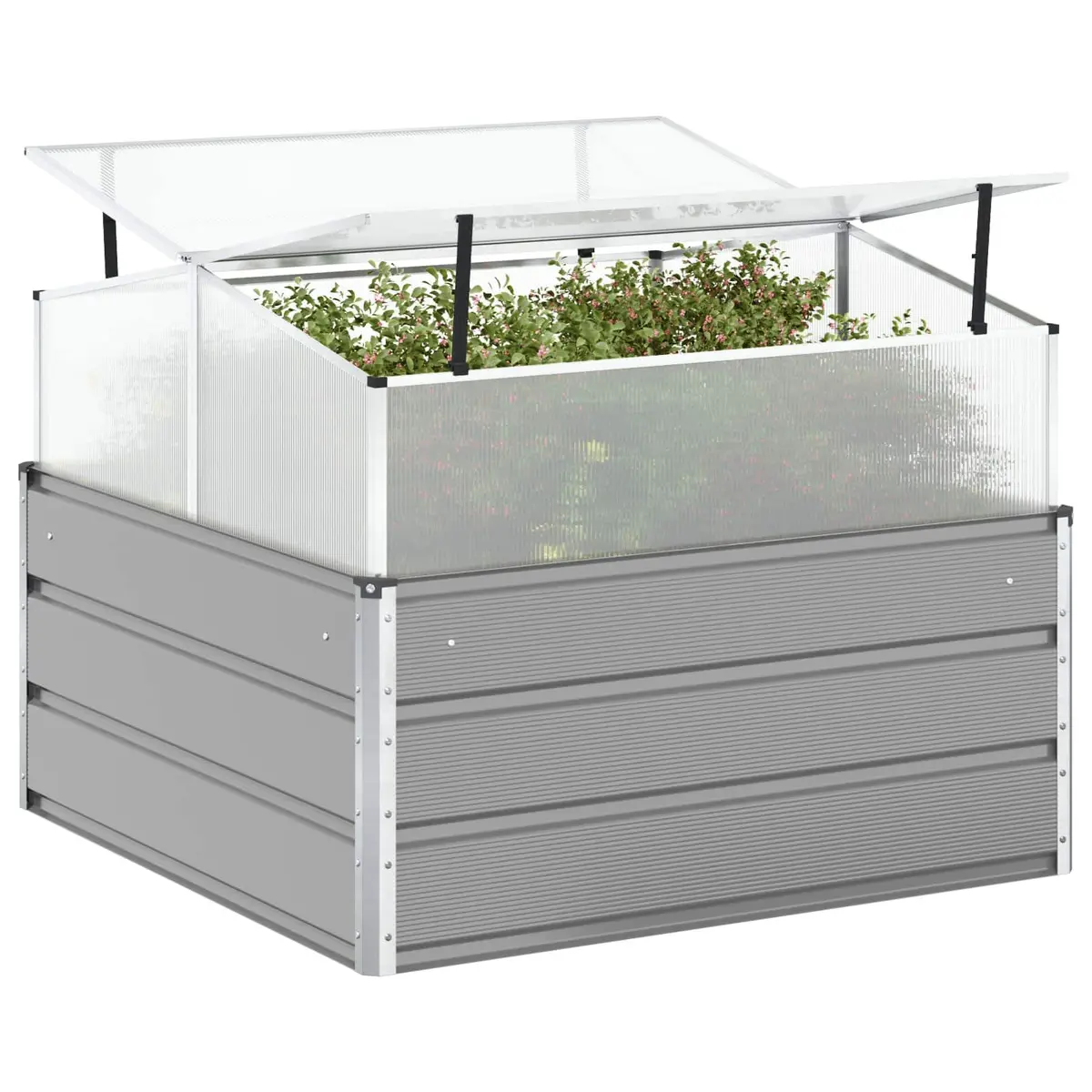 Light Grey Steel Planter for Large Outdoor Spaces