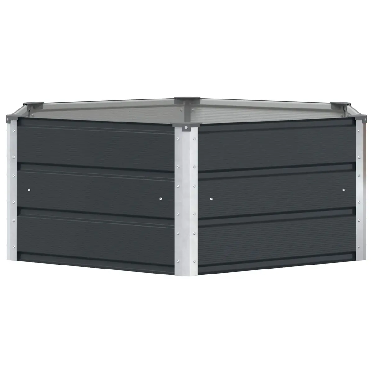Hexagon Steel Planter Anthracite 129x129x45cm Garden Outdoor Raised Bed