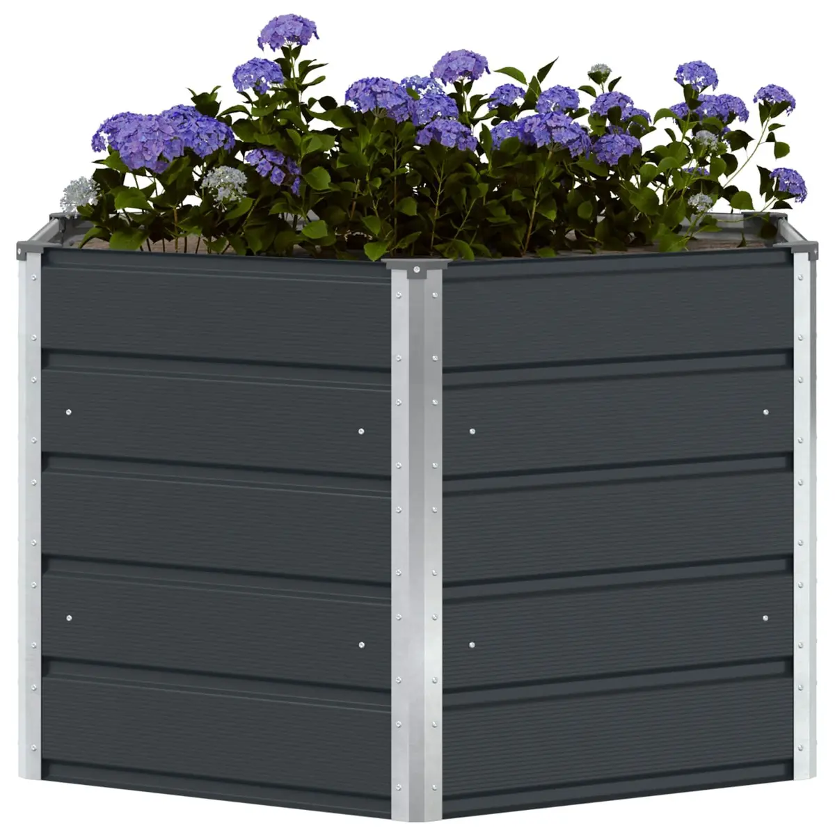 Hexagon Steel Planter Anthracite 129x129x75cm
