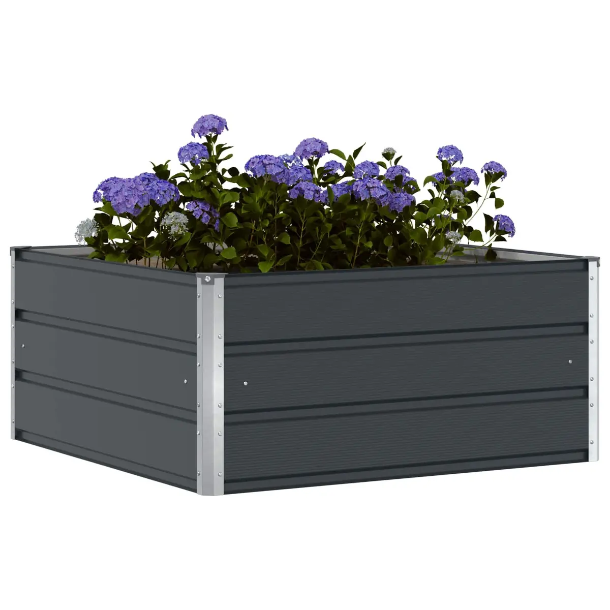 Steel Planter Outdoor Large Decorative Container Modern Anthracite 100x100x45cm