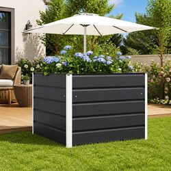 Durable Anthracite Steel Planter 100x100x75cm for Gardens