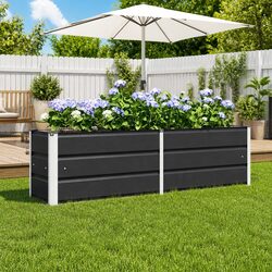 Durable Anthracite Steel Planter 160 x 40 x 45 cm