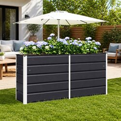 Durable Anthracite Steel Planter for Indoor and Outdoor