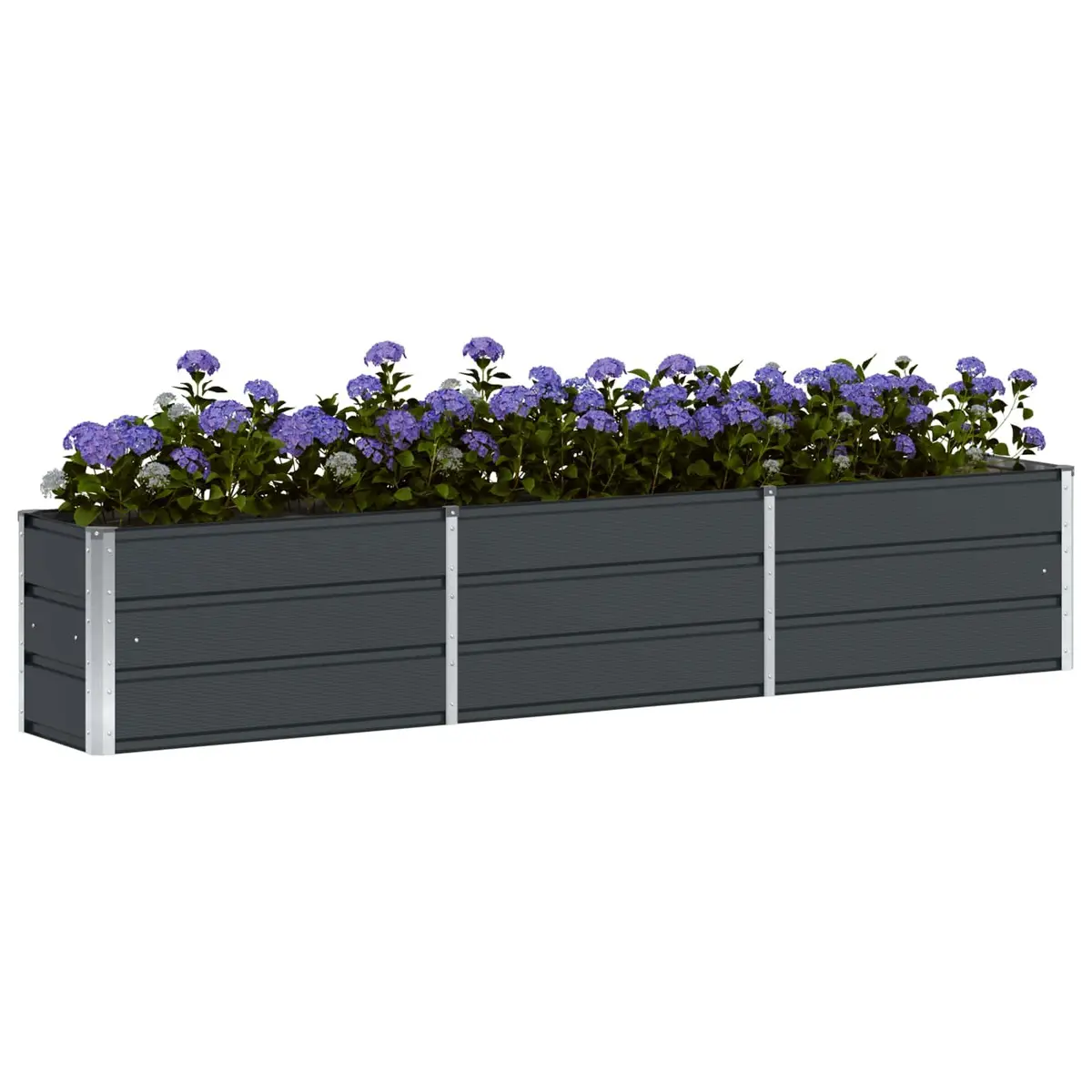 Steel Planter Anthracite 240x40x45cm Indoor Outdoor
