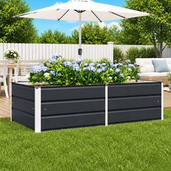 Durable Steel Planter in Anthracite 160 x 80 x 45 cm
