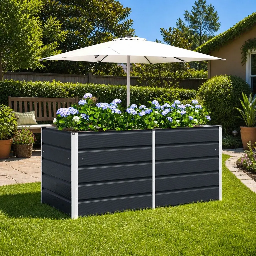 Steel Planter Anthracite 160 x 80 x 75 cm